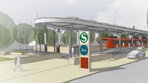 S-Bahn-Verlängerung nach Neuhausen: Bahnhof mit Baumhain und Fahrradturm